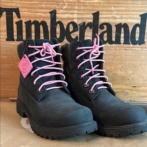 Timberland Black and Pink Boots